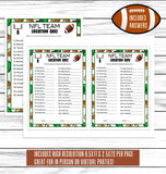 Football Team Trivia, Printable Or Virtual Football Party Game For Kids & Adults, Ideas, Instant Download Activity, Office Classroom Party