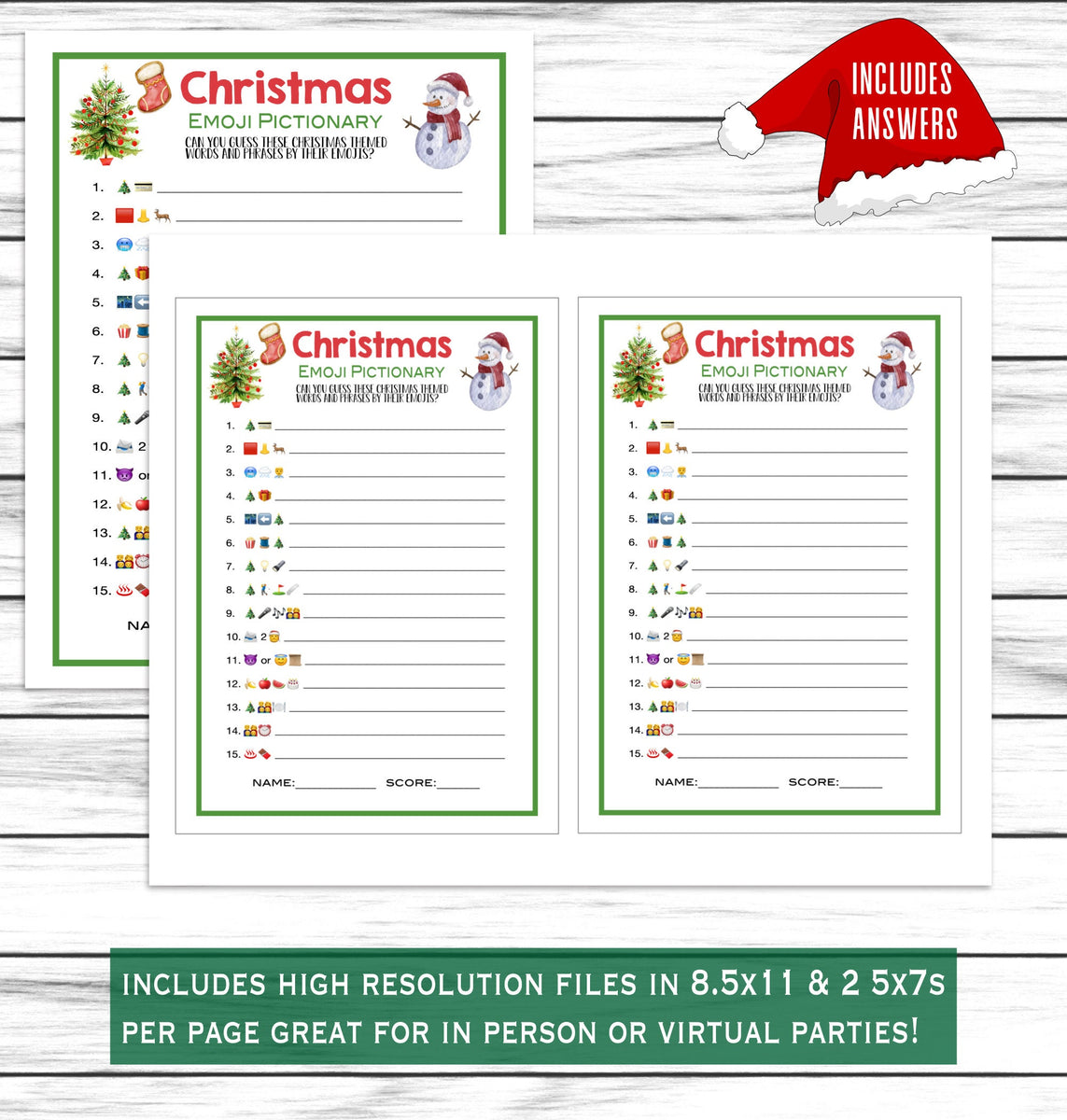 Christmas Emoji Pictionary Game, Printable Or Virtual Holiday Party Ga – Enjoymyprintables for Christmas Song Emoji Game Free Printable