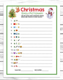 Christmas Emoji Pictionary Game, Printable Or Virtual Holiday Party Game For Kids & Adults, Classroom Office Party Activity, Fun Xmas Quiz