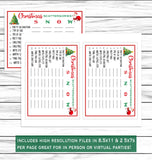 Christmas Scattergories Game, Printable Or Virtual Holiday Party Game For Kids & Adults, Classroom Office Party Activity, Fun Xmas Word Game