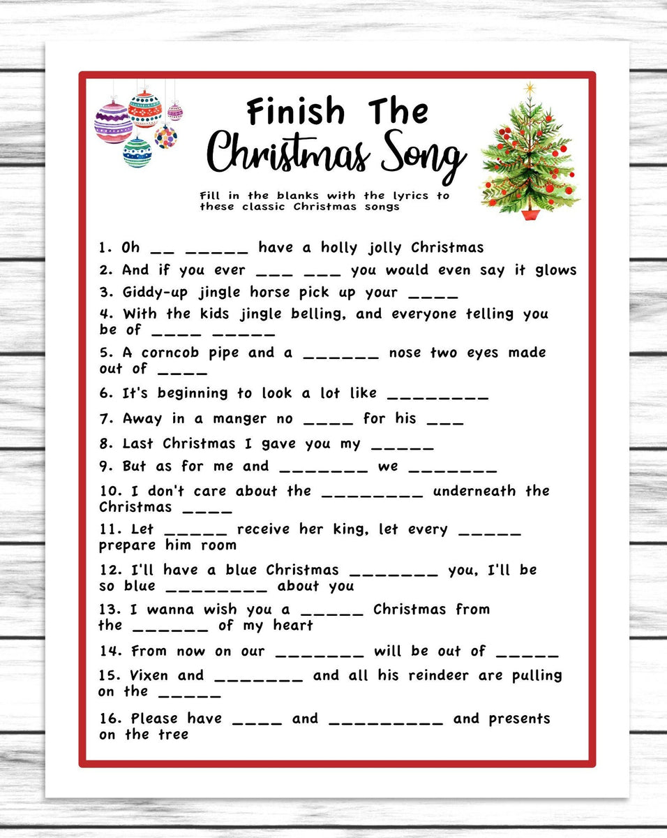 Finish The Song Christmas Game Xmas Songs Printable Or Virtual Holid Enjoymyprintables Finish The Song Christmas Game Xmas Songs Printable Or Virtual Holid Enjoymyprintables