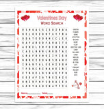 Valentines Day Word Search Game, Virtual Or Printable V-Day Party Game, Valentine Word Find For Kids Or Adults, Fun Activity