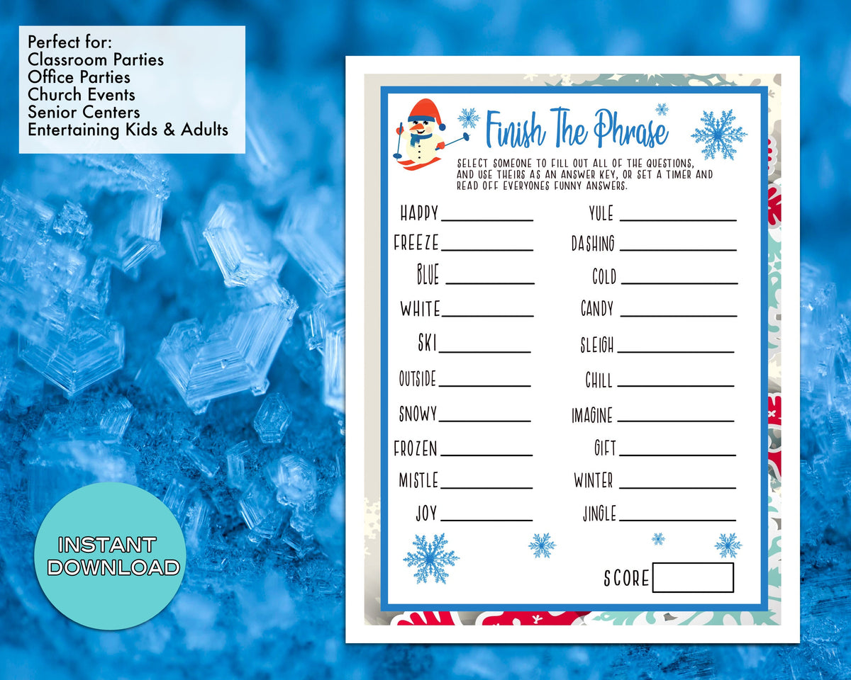 winter-finish-the-phrase-word-party-game-for-adults-kids-classroom-enjoymyprintables for Free Printable Finish The Phrase For Seniors Winter Finish The Phrase Word Party Game, For Adults Kids, Classroom, – Enjoymyprintables for Free Printable Finish The Phrase For Seniors