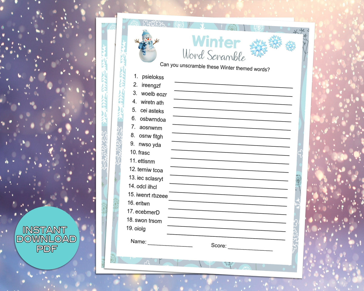 winter-word-scramble-party-game-for-adults-kids-classroom-office-w-enjoymyprintables for Winter Word Scramble Free Printable Winter Word Scramble Party Game, For Adults Kids, Classroom, Office, W – Enjoymyprintables for Winter Word Scramble Free Printable