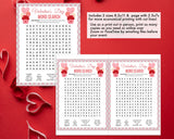 Valentines Day Word Search Find Game -Classroom Office Valentines Day Party Game For Kids & Adults - Printable Or Virtual Instant Download