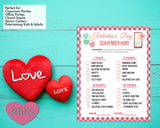 Valentines Scavenger Hunt Game -Classroom Office Valentines Day Party Game For Kids & Adults - Printable Or Virtual Instant Download