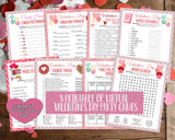 Valentine Day 8 Trivia Emoji Game Set Bundle -Classroom Office Party Game For Kids & Adults - Printable Or Virtual Instant Download Activity