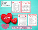 Valentines Day 16 Fun Party Games Bundle -Classroom Office Party Game Set For Kids & Adults - Printable Or Virtual Instant Download Activity