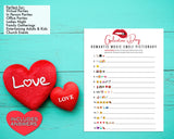 Galentines Day Chick Flick Game -Fun Party Game - Ladies Night Out - Girls Night In - Rom Com Emoji Trivia Quiz - Instant Download
