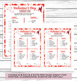 Valentines Day Scavenger Hunt Game, Virtual Or Printable V-Day Party Game, Valentine Treasure Hunt For Kids Or Adults, Fun Activity