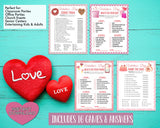Valentines Day 16 Fun Party Games Bundle -Classroom Office Party Game Set For Kids & Adults - Printable Or Virtual Instant Download Activity