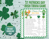 Printable St Patricks Day Irish Trivia Game, Irish Quiz, St Paddys Office Classroom Activity, Kids & Adults Saint Pattys Party