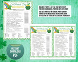 St Patricks Day Irish Proverbs Game, Printable Finish The Phrase St Paddys Office Classroom Activity, Saint Pattys Party Quiz Kids & Adults