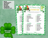 St Patricks Day Scavenger Hunt Game, St Paddys Office Classroom Printable Activity, Kids & Adults Saint Pattys Party Fun Game