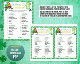 St Patricks Day Scavenger Hunt Game, St Paddys Office Classroom Printable Activity, Kids & Adults Saint Pattys Party Fun Game
