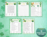 10 St Patricks Day Printable Party Games, St Paddys Office Classroom Activity Set, Irish Games, Kids & Adults Saint Pattys Virtual Party