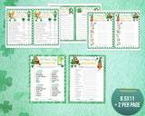 10 St Patricks Day Printable Party Games, St Paddys Office Classroom Activity Set, Irish Games, Kids & Adults Saint Pattys Virtual Party