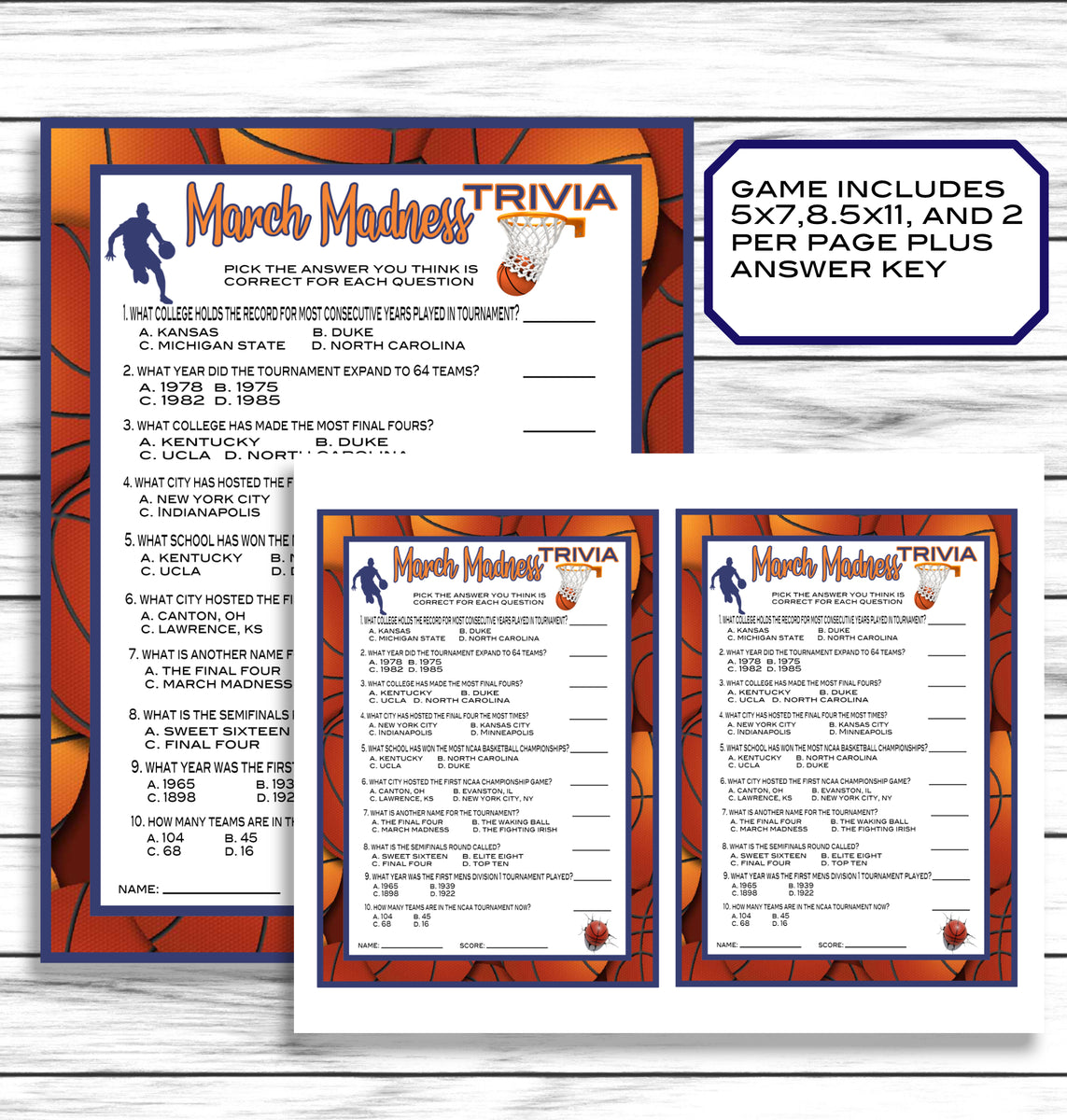 March Madness Party Trivia Game, Basketball Trivia, NCAA Trivia, Print – Enjoymyprintables march-madness-party-trivia-game-basketball-trivia-ncaa-trivia-print-enjoymyprintables