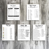 Minimalist Baby Shower Games Set, Boobs or Butt, Labor or Porn, Beer Belly or Baby Bump, Printable Or Virtual Instant Download Games