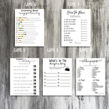 Minimalist Baby Shower Games Set, Boobs or Butt, Labor or Porn, Beer Belly or Baby Bump, Printable Or Virtual Instant Download Games