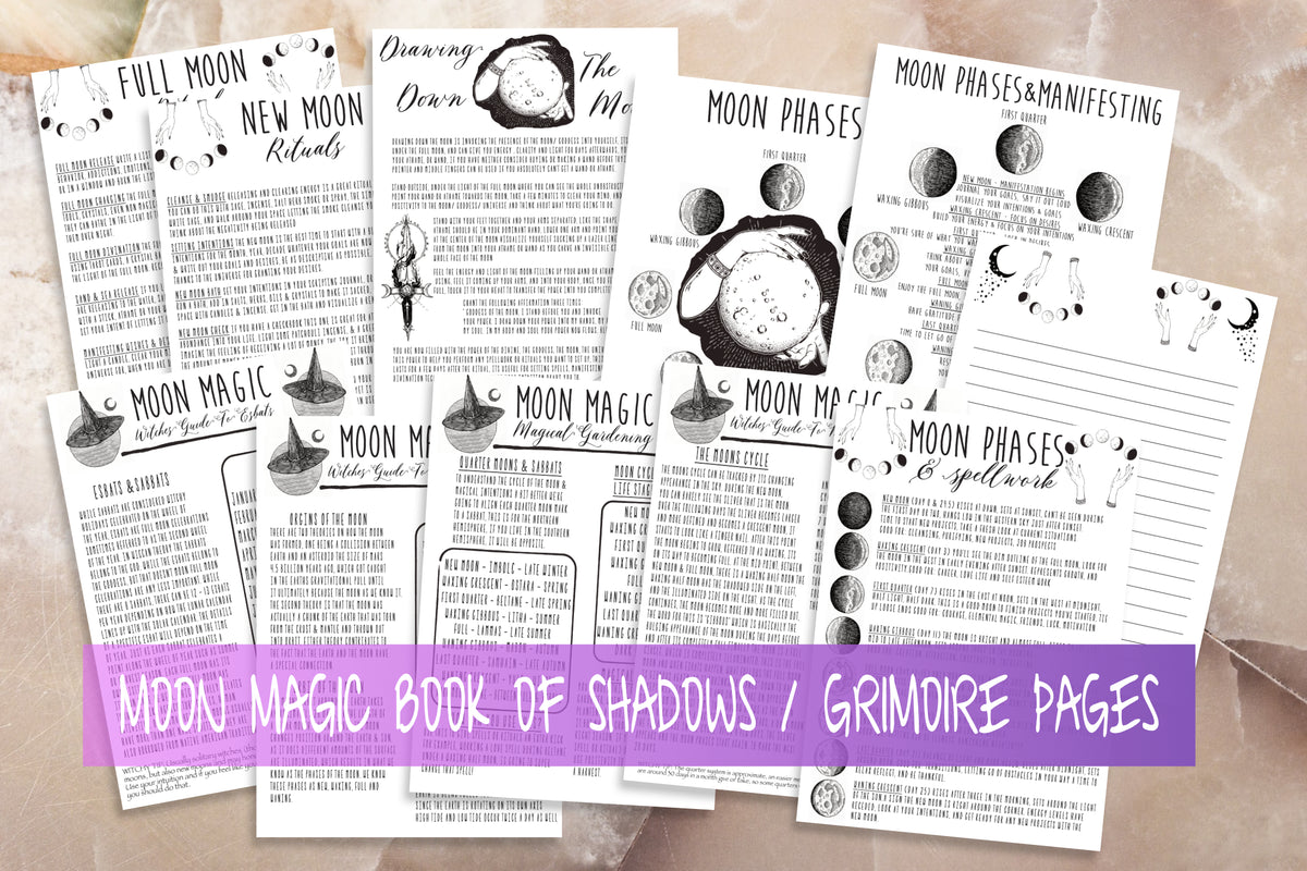 Book of Shadows, Printable, Grimoire Pages, Herbs, Witchcraft