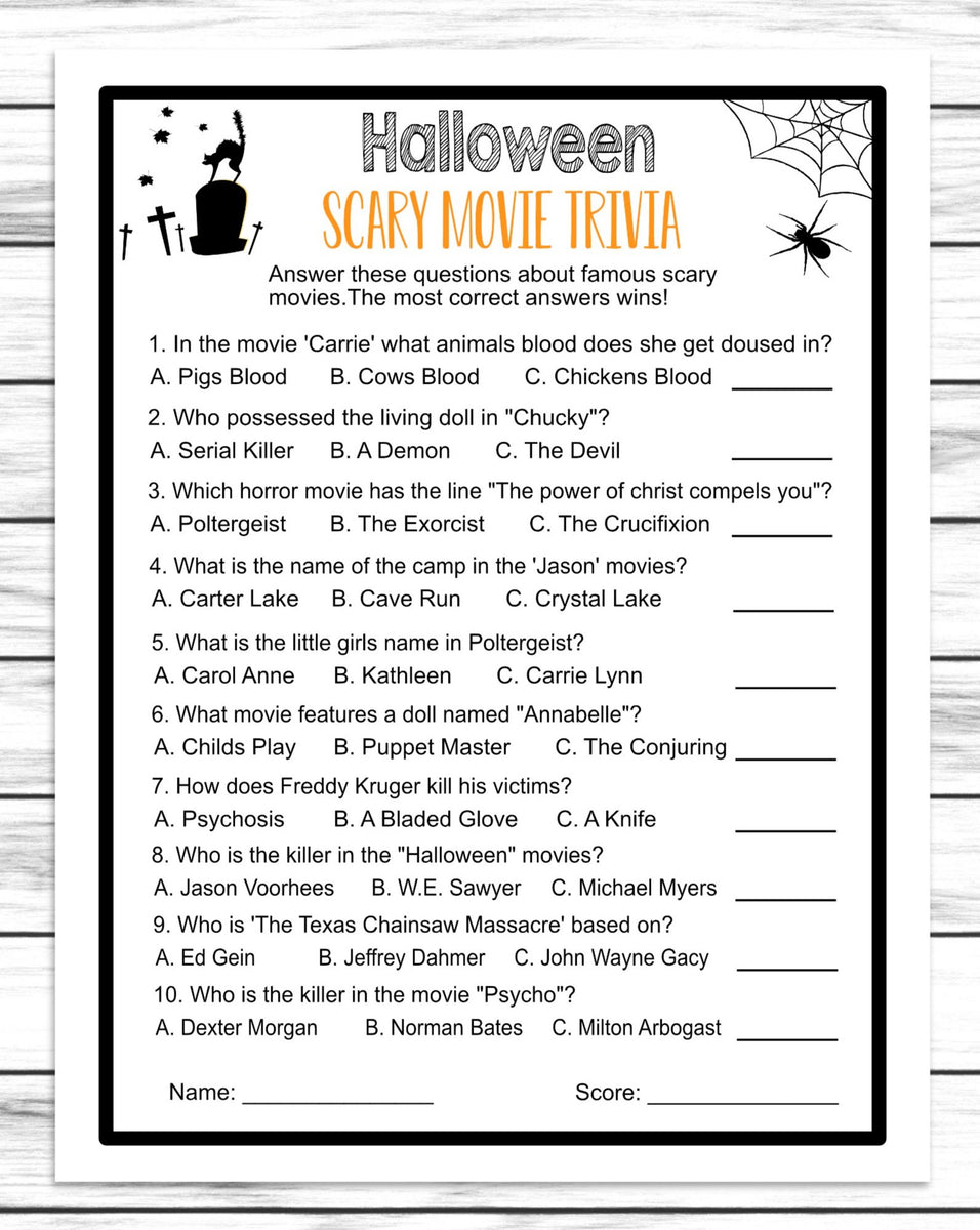 47 Fun Horror Movie Trivia Questions and Answers Printable