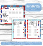 July 4th Party Scattergories Game, Printable Kids Activity Sheet, Instant Download