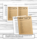 Twins Baby Shower Games Set, Twins Trivia, Celebrity Twins, Word Scramble, Printable Instant Download Games