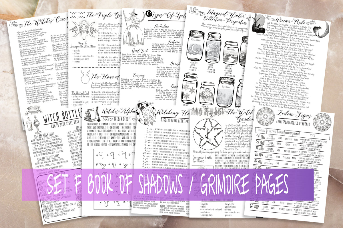 Witchcraft Book Of Shadows Pages Grimoire Printable Set F – Enjoymyprintables witchcraft-book-of-shadows-pages-grimoire-printable-set-f-enjoymyprintables