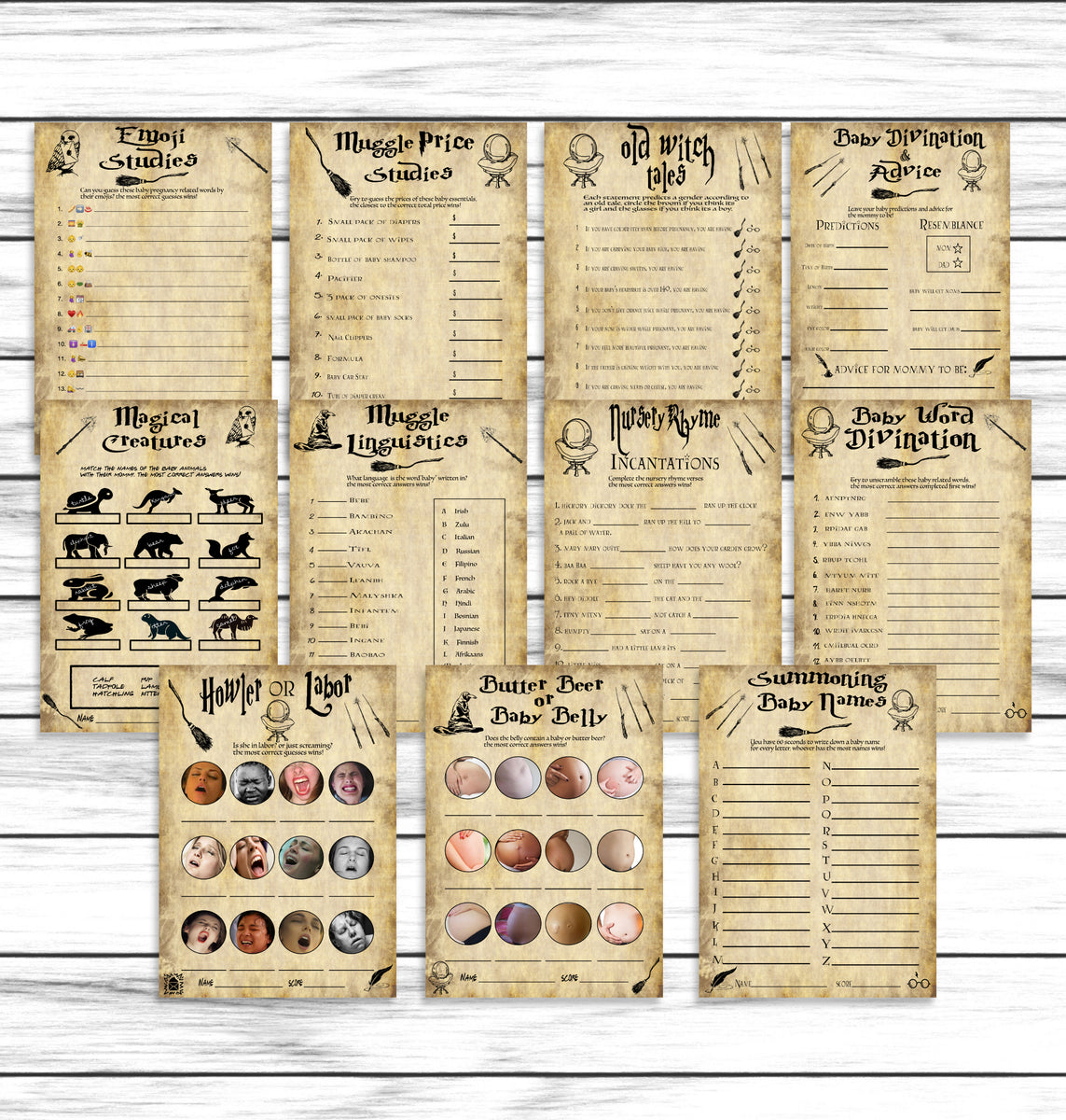 harry-potter-inspired-baby-shower-game-bundle-set-wizard-baby-shower-enjoymyprintables for Free Printable Harry Potter Games Harry Potter Inspired Baby Shower Game Bundle Set, Wizard Baby Shower – Enjoymyprintables for Free Printable Harry Potter Games