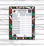 super bowl predictions virtual or printable game