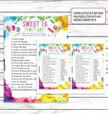 Tie Dye Sweet Sixteen 16 Trivia Game