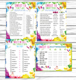 Sweet Sixteen Girls Tie Dye Birthday Party Trivia Game Set