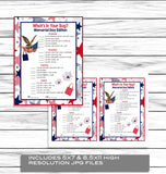 memorial day whats in your purse bag game instant download party printable