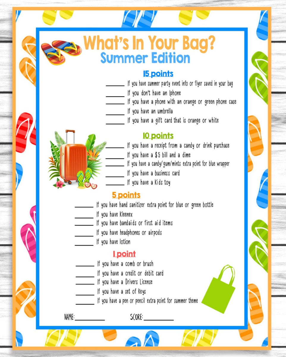 Summer Party Family Reunion Whats in Your Bag, Purse Game, Printable K – Enjoymyprintables summer-party-family-reunion-whats-in-your-bag-purse-game-printable-k-enjoymyprintables