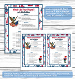 July 4th Party Phone Game, Printable Kids Activity Sheet, Instant Download