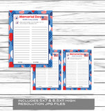 Memorial Day Word Challenge Game, Printable Kids Activity Sheet, Instant Download Party Party Idea