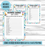 summer olympics word scramble game quiz for adults kids teens seniors office party