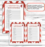 valentines day word scramble printable or virtual party game