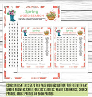 spring word search party game