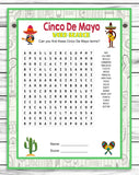 Cinco De Mayo Word Search Word Find Game for Kids Adults Teens Seniors