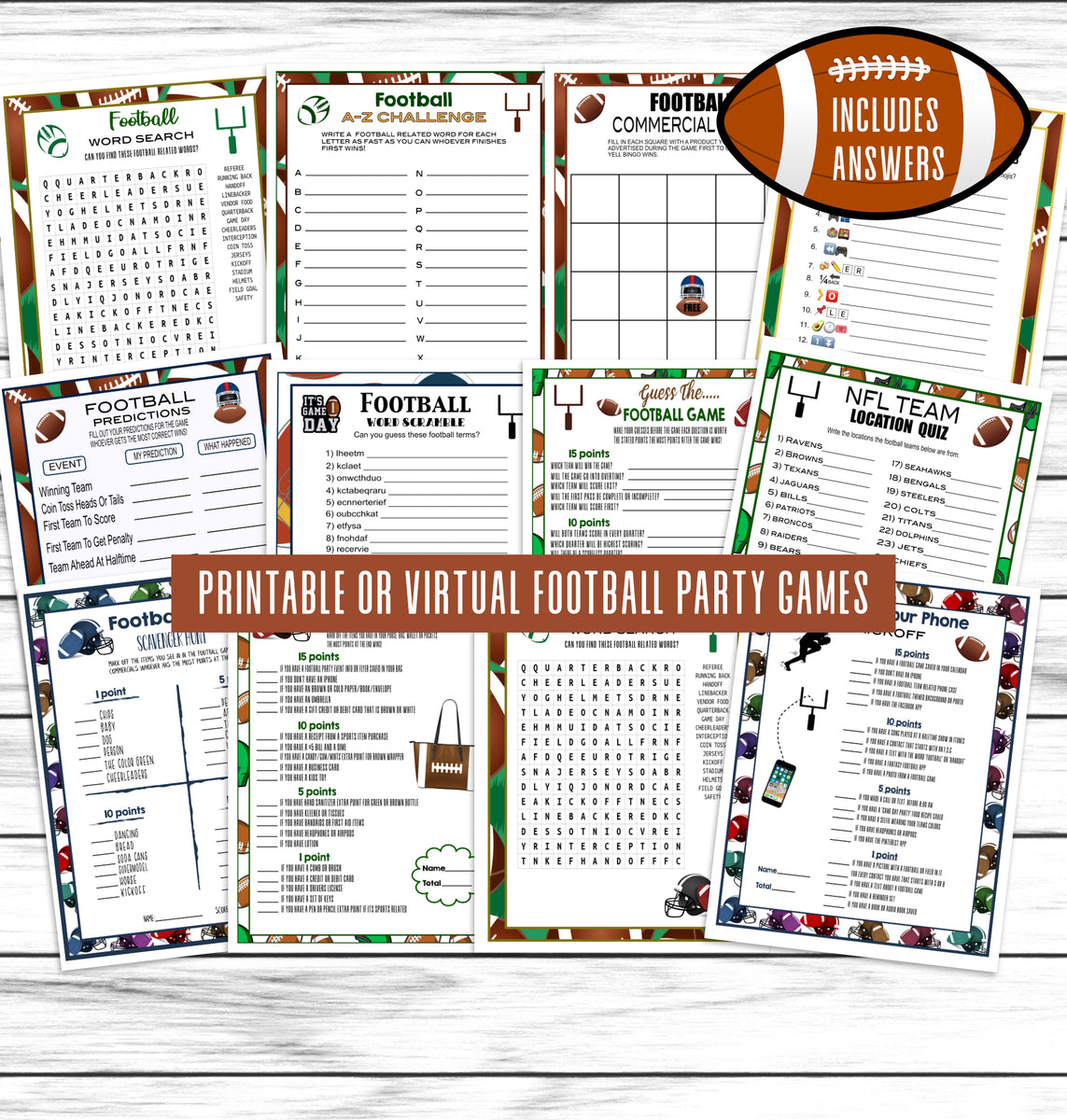 Football Party Printable Or Virtual Games – Enjoymyprintables