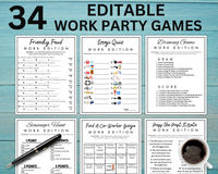 Editable Office Party Games | Work Party Games | Team Meeting | Work Happy Hour Idea | Staff Appreciation Activities | Printable Bundle