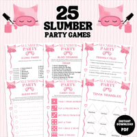 Planning the perfect slumber party just got a whole lot easier! This giant bundle of 25 printable sleepover games and activities is your secret weapon for a night filled with teen &amp; tween laughter, secrets, and unforgettable memories. Say goodbye to boredom and hello to non-stop fun!
Designed for teens and tweens, this pack has everything from classic favorites like M.A.S.H. to modern challenges like a Selfie Race. It's the ultimate mix of nostalgia and new trends, ensuring every guest has a blast.