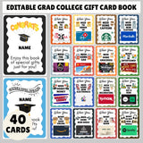 Editable Graduation College Gift Card Book Template | Customize DIY Printable Last Minute Grad Gift Card Holder | Edit Print Canva Template