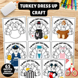 This Disguise a Turkey Printable Kit is the ultimate fall activity for kids. Forget trying to find a project this is your all-in-one solution! Your child can color their turkey and then choose from 65 different outfits and disguises to dress it up.
