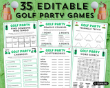 Editable Golf Party Games | Watch Golf Themed Party Ideas | Printable Golfing Games Bundle | Golf Activities For Adults Kids Seniors
