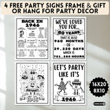 back in 1946 party signs for 80th birthday party printable decorations