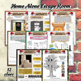 Home All Alone Escape Room Printable | Christmas Party Game | Holiday Logic Puzzles | Family Fun Kids & Adult Activity