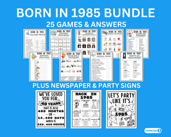 40th Birthday Printable Games Bundle | Born in 1985 Party Idea | 40th – Enjoymyprintables 40th-birthday-printable-games-bundle-born-in-1985-party-idea-40th-enjoymyprintables